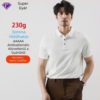 Solona pamut polo rövid ujjú, egyszínű nyári laza viselet, 71–80% pamut