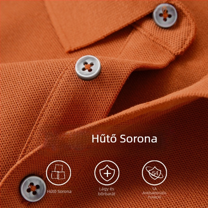 Solona pamut polo rövid ujjú, egyszínű nyári laza viselet, 71–80% pamut