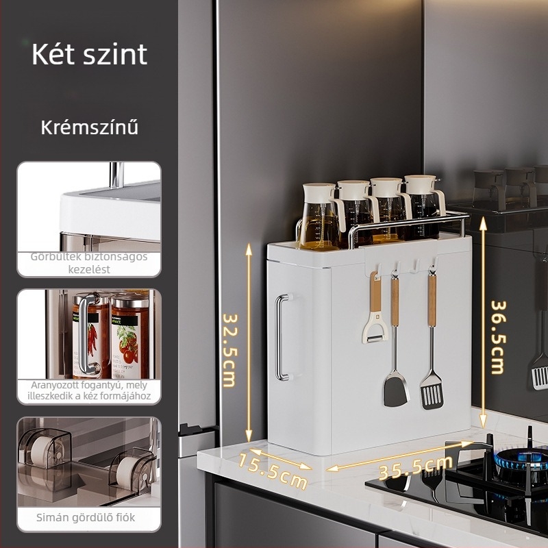 Konyhai tároló szekrény, modell 8856, műanyag, asztali telepítés, súly 3759 g