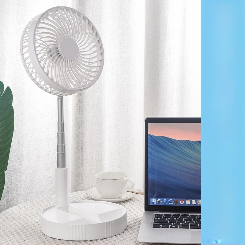 USB-töltésű összecsukható hordozható mini ventilátor 3 lapáttal, 4000–6000 mAh akkumulátor, kefemotor, zaj 36–45 dB, teleszkópos összecsukható kialakítás