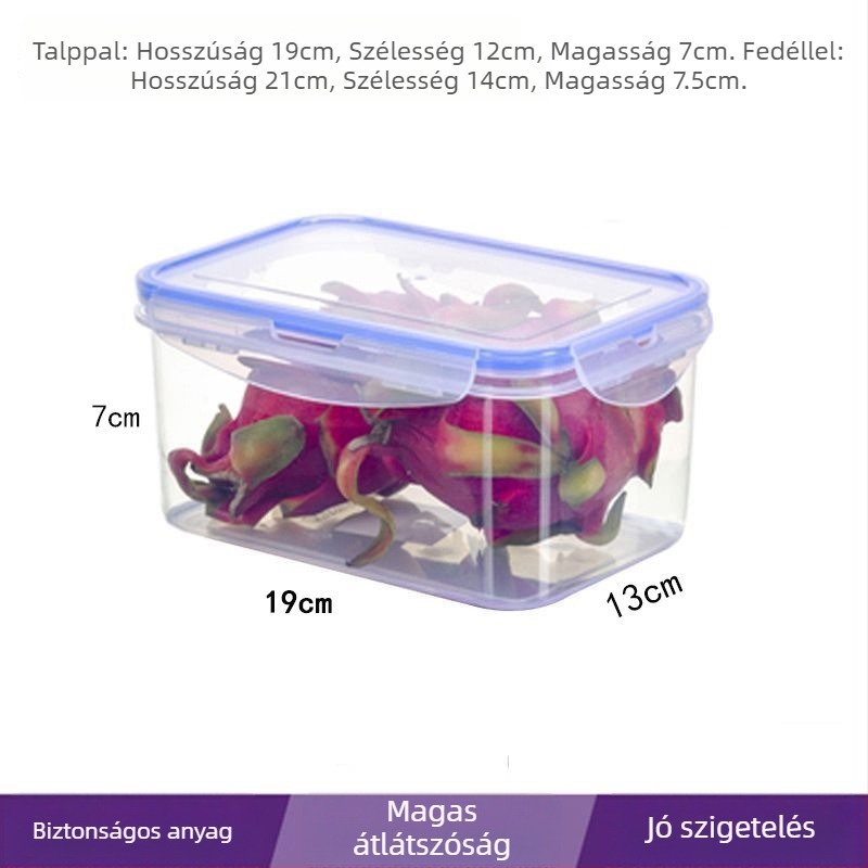 Élelmiszer-minőségű frissesség-doboz - négyszögletes, szigetelt, mikrózható, 1–2 L, PP5