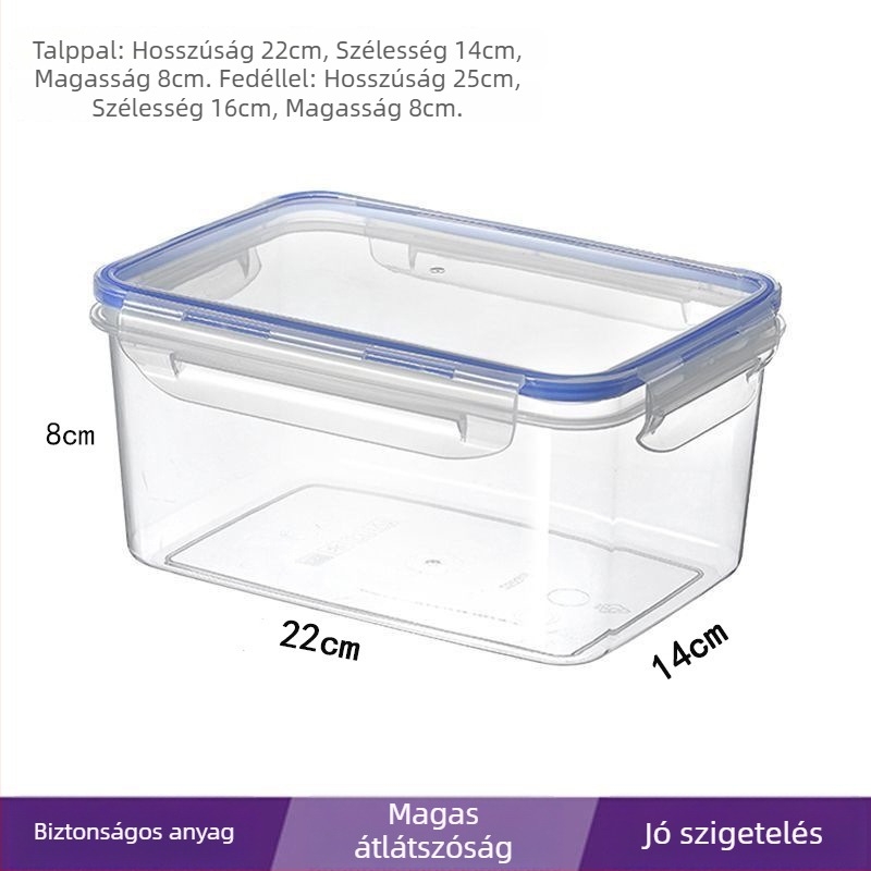 Élelmiszer-minőségű frissesség-doboz - négyszögletes, szigetelt, mikrózható, 1–2 L, PP5