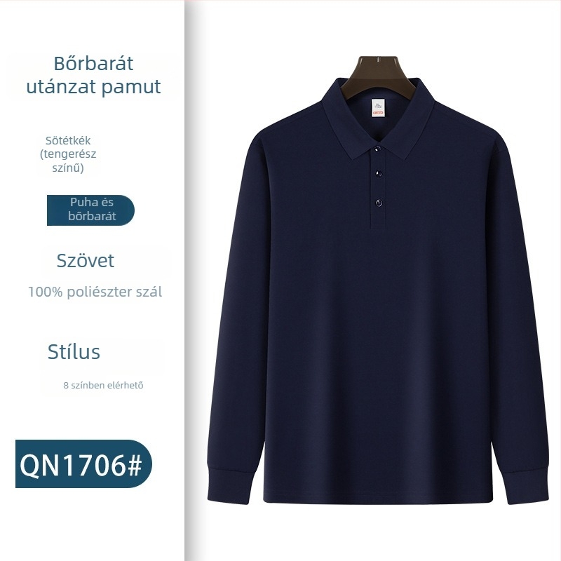 Hosszú ujjú munkaegyenruha poloing hímzett logóval – ősz csapatruha