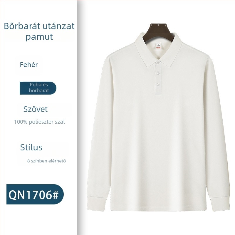 Hosszú ujjú munkaegyenruha poloing hímzett logóval – ősz csapatruha