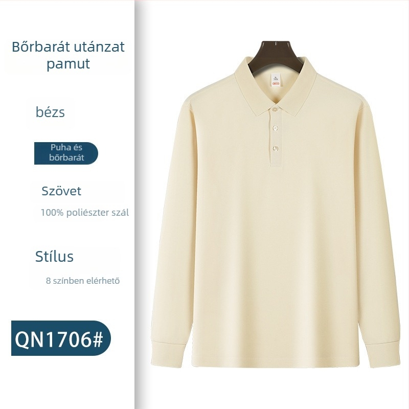Hosszú ujjú munkaegyenruha poloing hímzett logóval – ősz csapatruha
