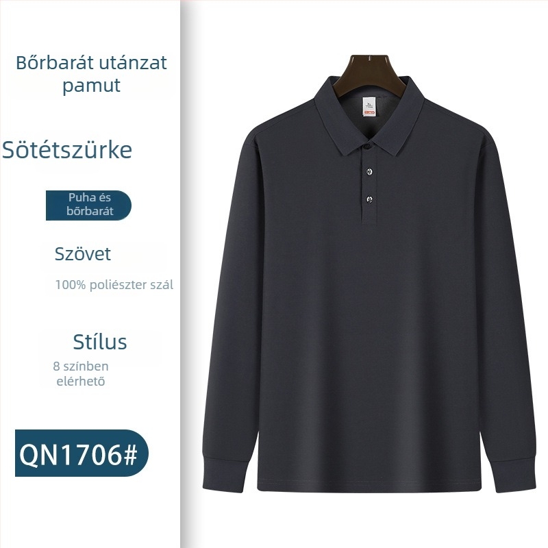 Hosszú ujjú munkaegyenruha poloing hímzett logóval – ősz csapatruha