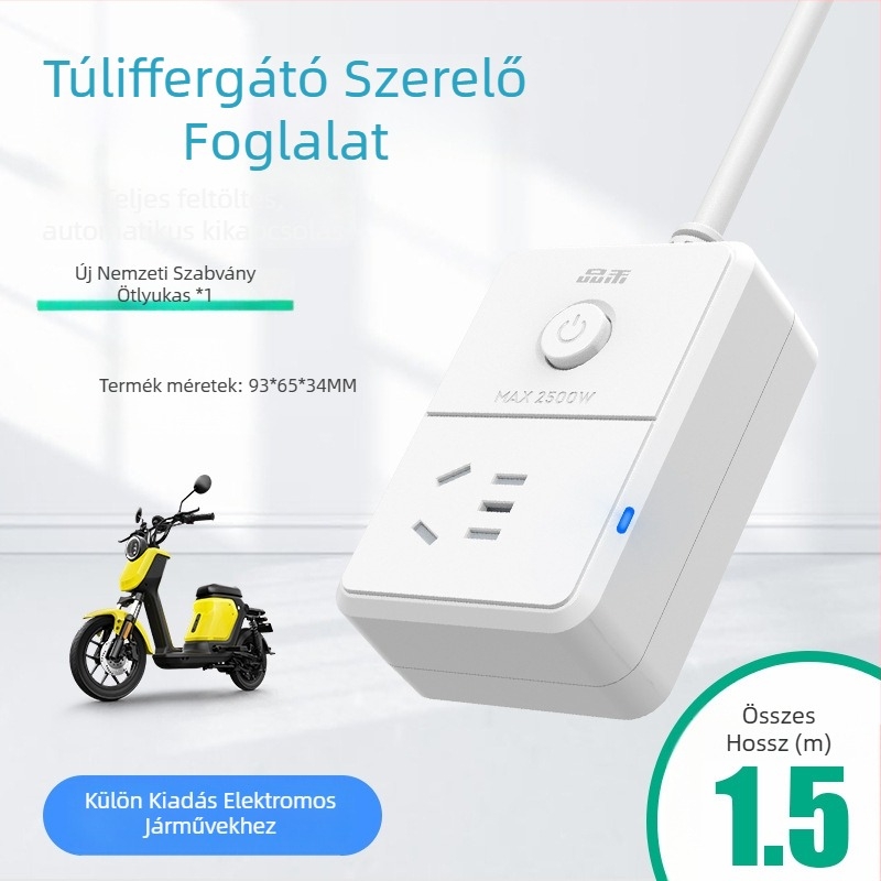Pinhe EV töltésvédő – automatikus kikapcsolás, túláram elleni védelem, intelligens időzítő, 10A, 220–250V AC, 2500W, CCC tanúsított