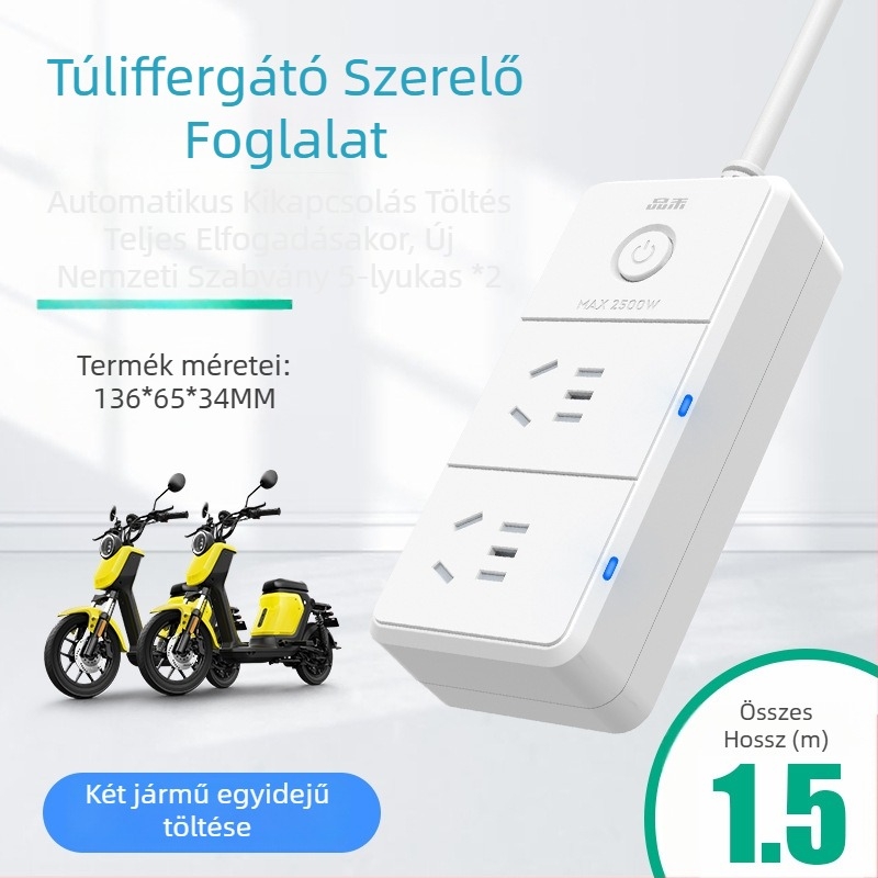 Pinhe EV töltésvédő – automatikus kikapcsolás, túláram elleni védelem, intelligens időzítő, 10A, 220–250V AC, 2500W, CCC tanúsított
