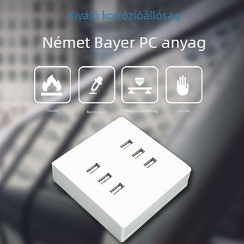 86-os panel USB töltő aljzat, 2/4-pins, 100-250V, 1.5A, USB kimenet 5V, CCC tanúsítvány, PC burkolat