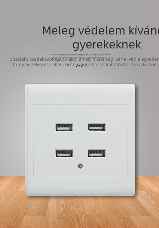 86-os panel USB töltő aljzat, 2/4-pins, 100-250V, 1.5A, USB kimenet 5V, CCC tanúsítvány, PC burkolat