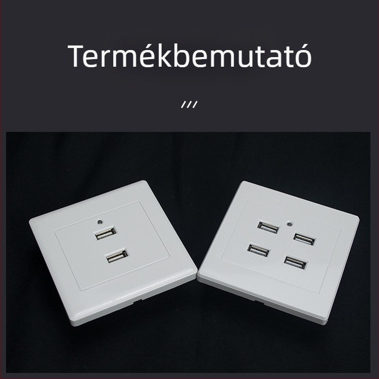 86-os panel USB töltő aljzat, 2/4-pins, 100-250V, 1.5A, USB kimenet 5V, CCC tanúsítvány, PC burkolat