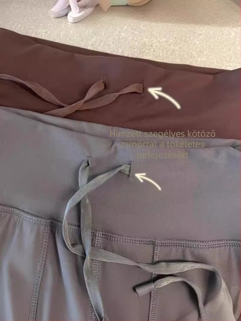 luludarling Női széles szárú nadrág zsinórral, nylon-spandesz anyagból, bolyhos felület, magas derék, kényelmes szabás, jóga stílus