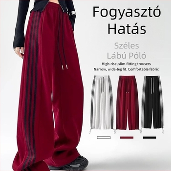 Mindennapi egyenes szárú nadrág, csíkos mintával, gyapjú anyag, hosszú, női, patchwork stílus