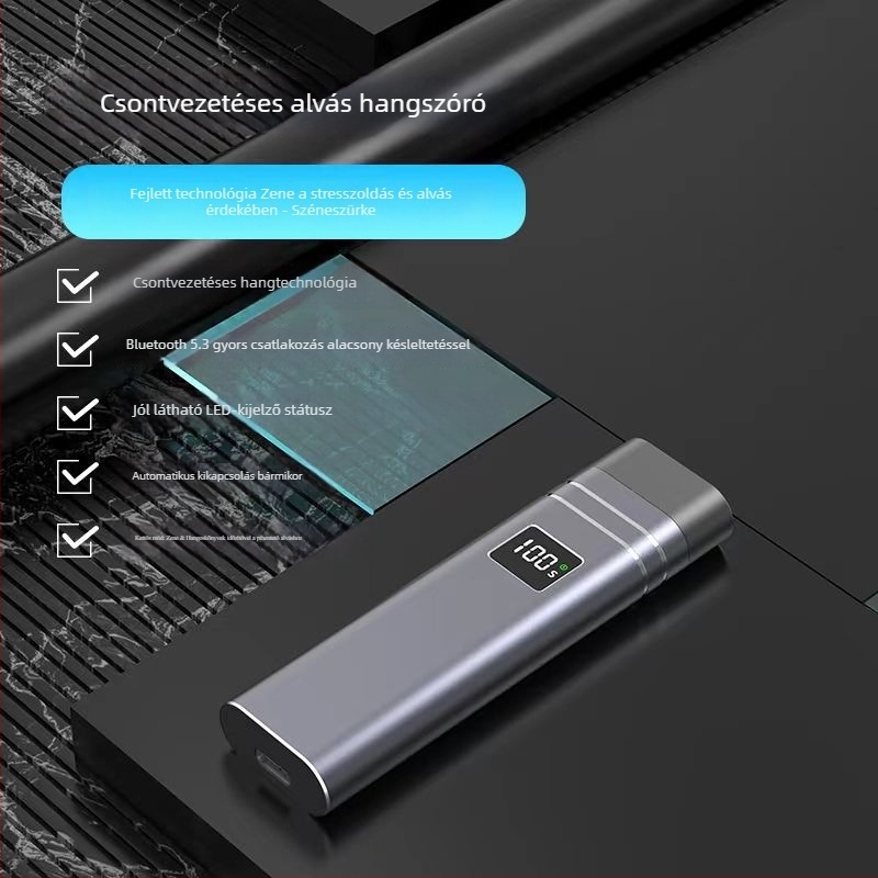 Csontvezetéses alvópárna Bluetooth hangszóróval, Bluetooth 5.2, 100Hz-20kHz tartomány, SNR ≥85dB, 2 hangszóró, beépített akkumulátor