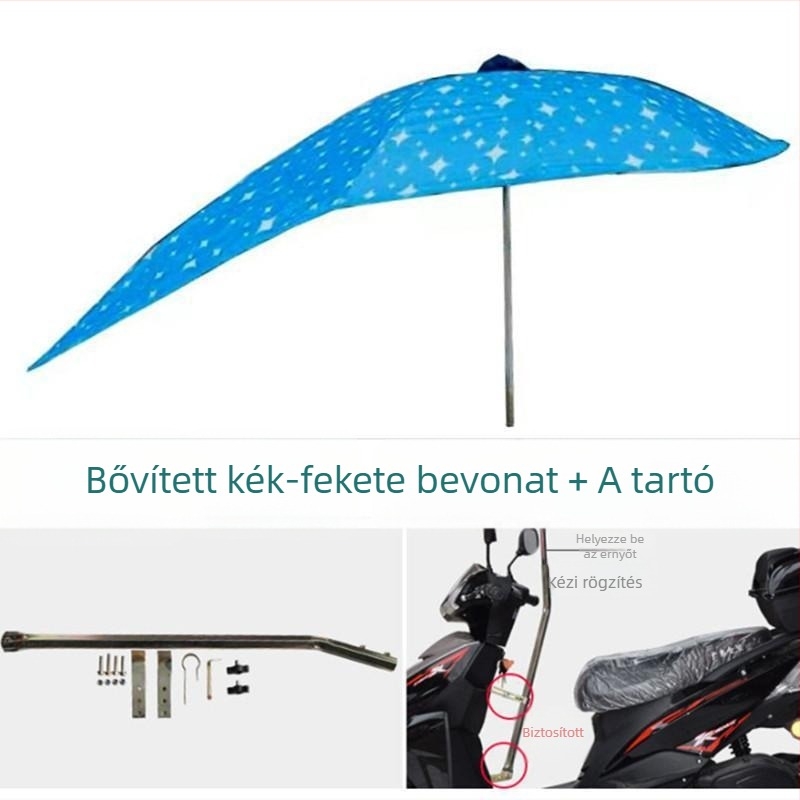 Akkumulátoros elektromos járművekhez leszerelhető UV-védő árnyékoló – nap- és esővédő (UPF > 50)