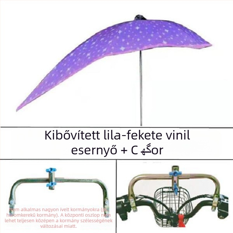 Akkumulátoros elektromos járművekhez leszerelhető UV-védő árnyékoló – nap- és esővédő (UPF > 50)