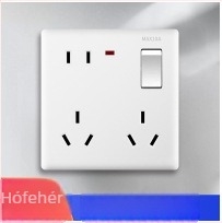 Fali kapcsoló- aljzat panel, 1-ágú, 8 lyuk, 86-os típus, falra szerelt, Új nemzeti szabvány, 10A, AC250V