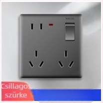 Fali kapcsoló- aljzat panel, 1-ágú, 8 lyuk, 86-os típus, falra szerelt, Új nemzeti szabvány, 10A, AC250V