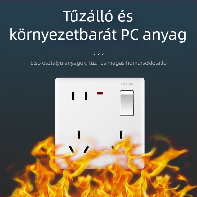 Fali kapcsoló- aljzat panel, 1-ágú, 8 lyuk, 86-os típus, falra szerelt, Új nemzeti szabvány, 10A, AC250V