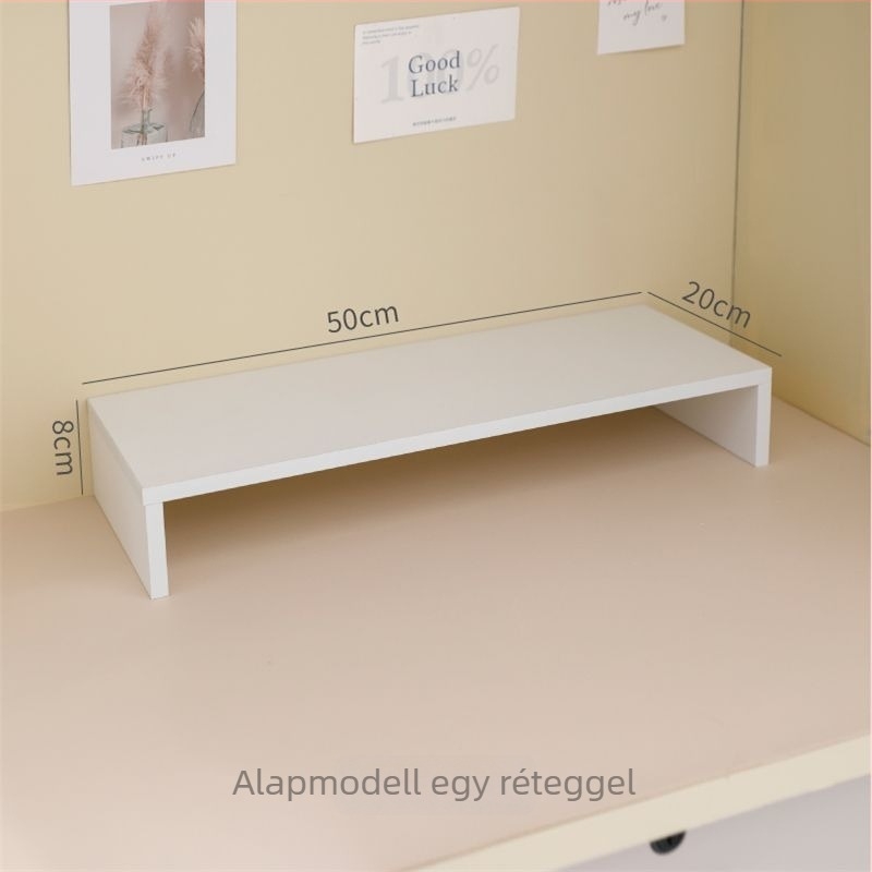 Asztali laptop-emelő fiókkal – 1 réteg, nedvességálló, fúrásmentes; anyag: mesterséges lemez; ideális kozmetikai tárolásra, rendezésre és hálószobába.