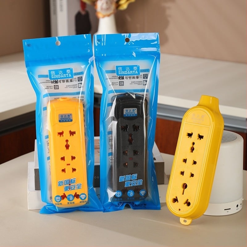 Áramosztó univerzális köraljzattal – 16A, 100–250V, 4000W, réz vezető, lángálló PVC ház