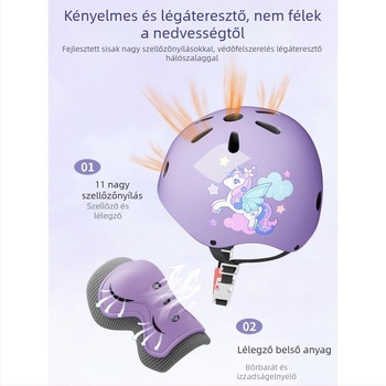 Gyerekeknek szóló görkorcsolya védőfelszerelés készlet sisakkal (EPS; gyerekek; semleges nem; kerékpáros sisak)