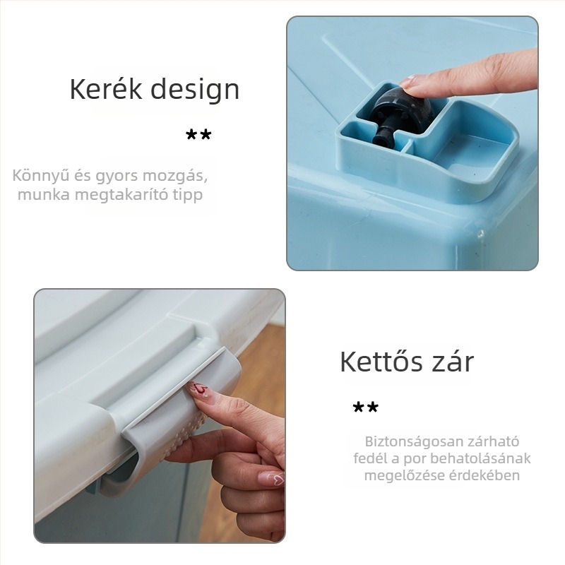 Átlátszó műanyag téglalap alakú víztartály fedéllel, kézben tartható, kapacitás 0–5 L