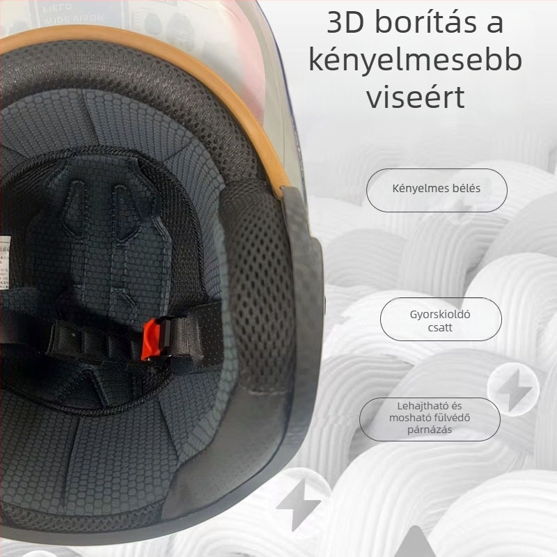 LOVIS/LOVSI ABS 3C-tanúsítvánnyal rendelkező 3/4-es motorkerékpár sisak, négy évszakos, uniszex felnőtteknek, közlekedésbiztonság