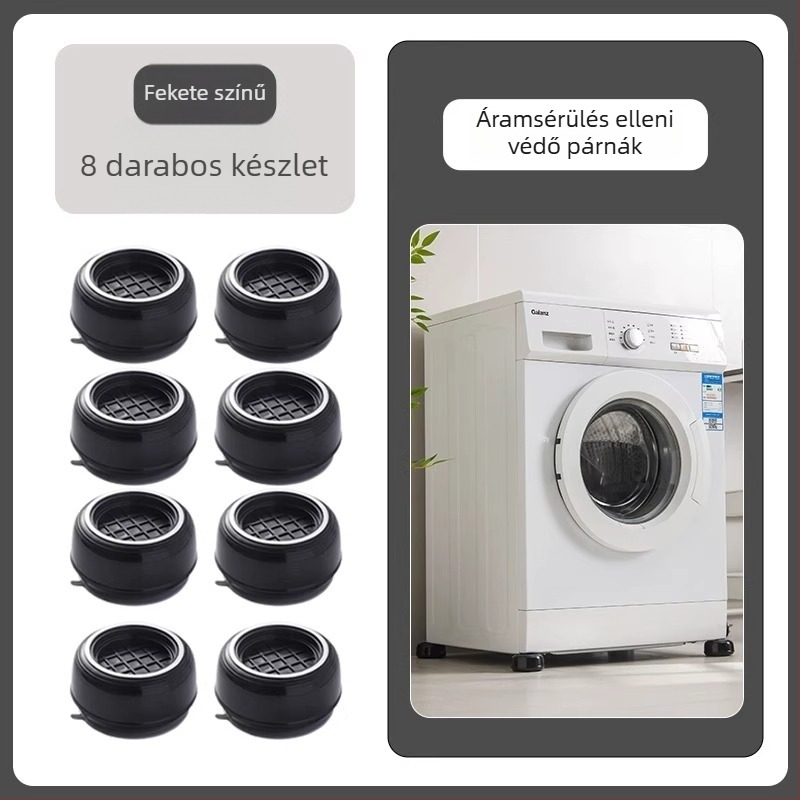 Mosógép lábai és alap | Univerzális fix tripod tartó és dobpad | Anyag: Műanyag; Csúszásmentes; Mozgatható; Telepítés nélkül