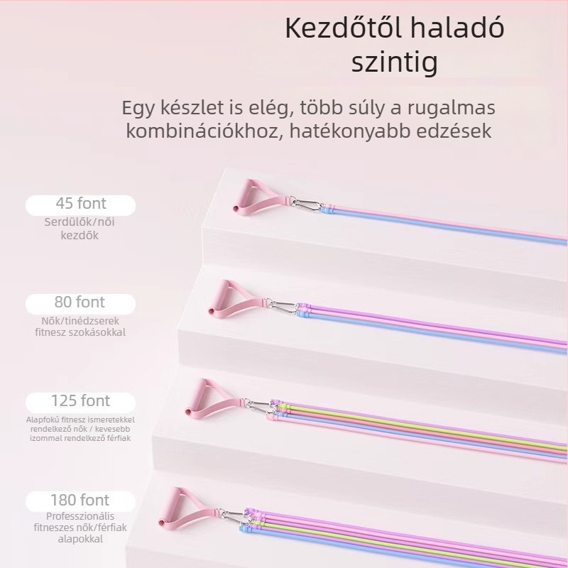 Női ellenállás-kötelek készlet otthoni fitneszhez — váll-, hát- és lábedzés, TPR anyag, modell AH0700R2609