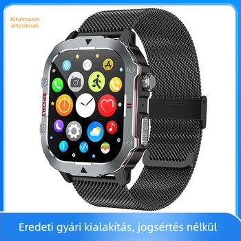 Férfiak számára tervezett kültéri sportos okosóra QX11 - Bluetooth hívás, pulzusmérés, vérnyomás, vér oxigéntartalma, 2,01 hüvelykes TFT kijelző