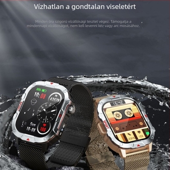 Férfiak számára tervezett kültéri sportos okosóra QX11 - Bluetooth hívás, pulzusmérés, vérnyomás, vér oxigéntartalma, 2,01 hüvelykes TFT kijelző