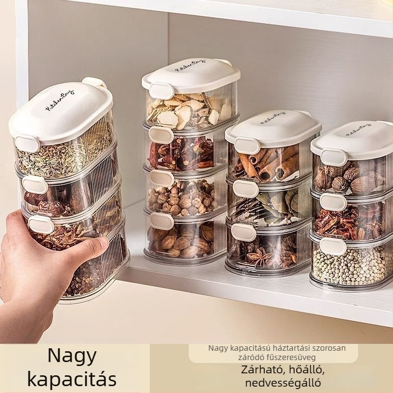 Fűszertároló doboz - szigetelt műanyag tároló, modern minimalist stílus, modell Seasoning Storage (SKU 32312)