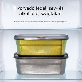 Tiszta titánium ebédes doboz, zárható, szivárgásmentes fedéllel, téglalap alakú, otthoni és szabadtéri használatra, fagyasztható