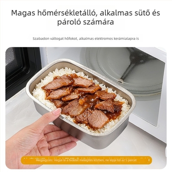 Tiszta titánium ebédes doboz, zárható, szivárgásmentes fedéllel, téglalap alakú, otthoni és szabadtéri használatra, fagyasztható