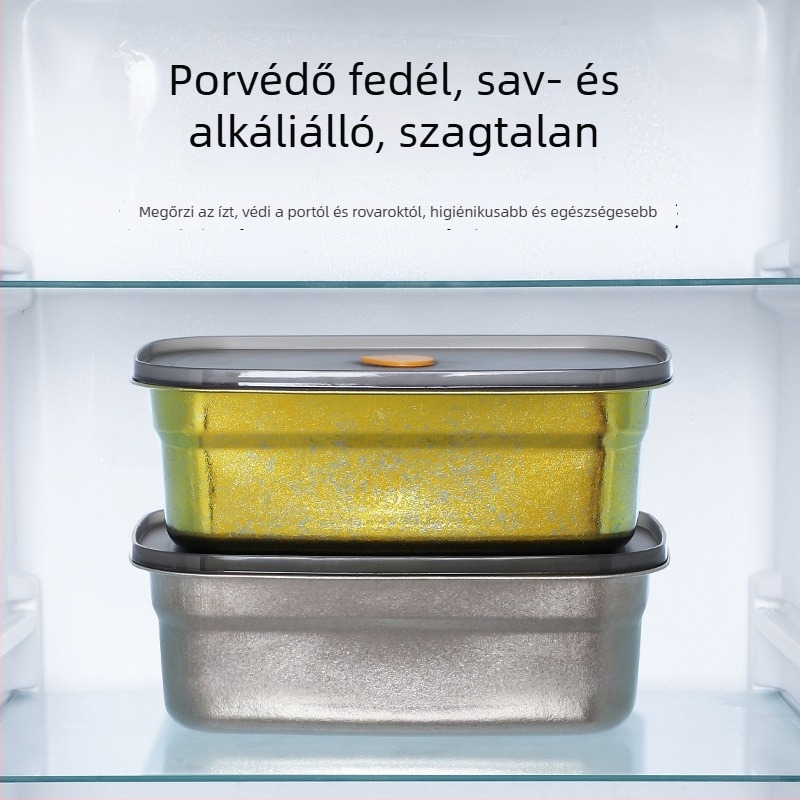 Tiszta titánium ebédes doboz, zárható, szivárgásmentes fedéllel, téglalap alakú, otthoni és szabadtéri használatra, fagyasztható