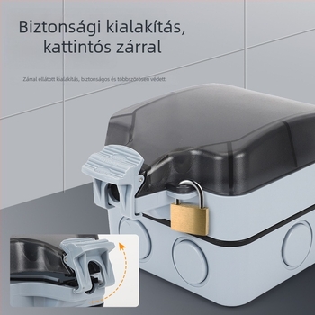 Kültéri IP66 vízálló falra szerelhető aljzat, ipari kivitel, egypólusos, európai szabvány, német stílus