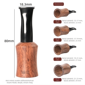 Szivarszájrész rózsafa és ebony anyagból, testreszabható, útmutatóval, egyszerű stílus