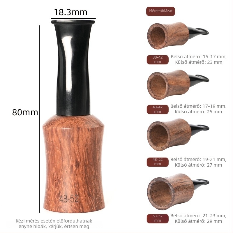 Szivarszájrész rózsafa és ebony anyagból, testreszabható, útmutatóval, egyszerű stílus