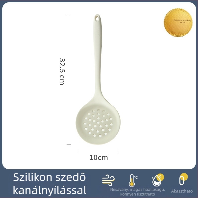 Szilikon spatula készlet fa nyéllel, magas hőmérséklet-álló, tapadásmentes