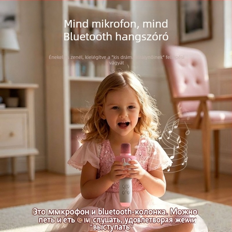 Karaoke mikrofon és hangfal – mindent egyben, Modell K7, Bluetooth 5.3, beépített akkumulátor, frekvenciasáv 20 Hz–20 kHz, SNR ≥75 dB