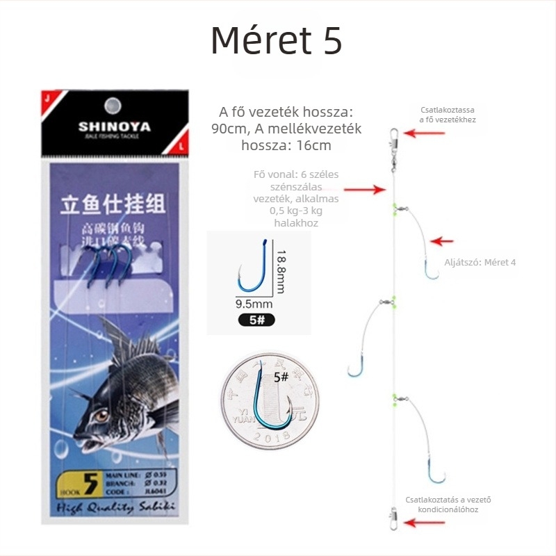 Romano zsinórhorog No. 6, tüskés, tengeri horgászat csónakból