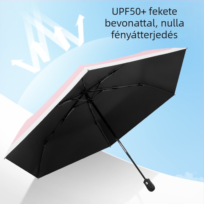 Ultra-light összecsukható esernyő automatikus nyitás, fél-automata zárás, 6 bordás keret ötvözetből, acél tengely, 30D ultra-vékony ragasztott anyag