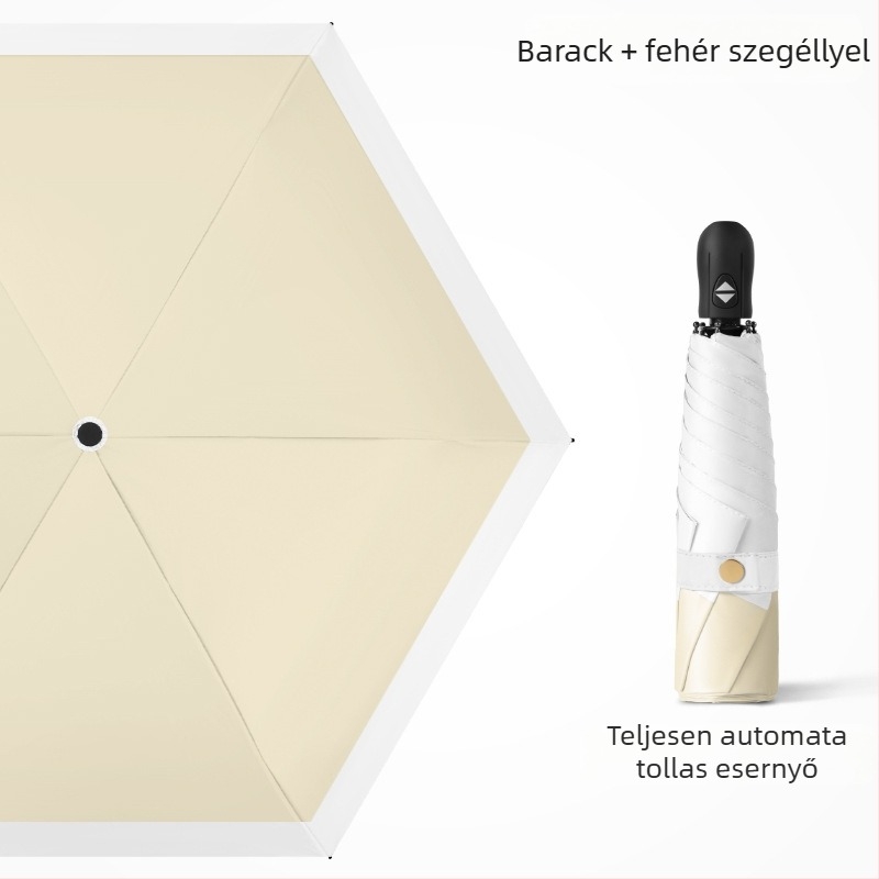 Ultra-light összecsukható esernyő automatikus nyitás, fél-automata zárás, 6 bordás keret ötvözetből, acél tengely, 30D ultra-vékony ragasztott anyag