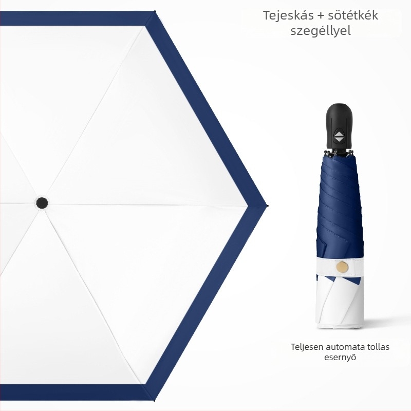 Ultra-light összecsukható esernyő automatikus nyitás, fél-automata zárás, 6 bordás keret ötvözetből, acél tengely, 30D ultra-vékony ragasztott anyag