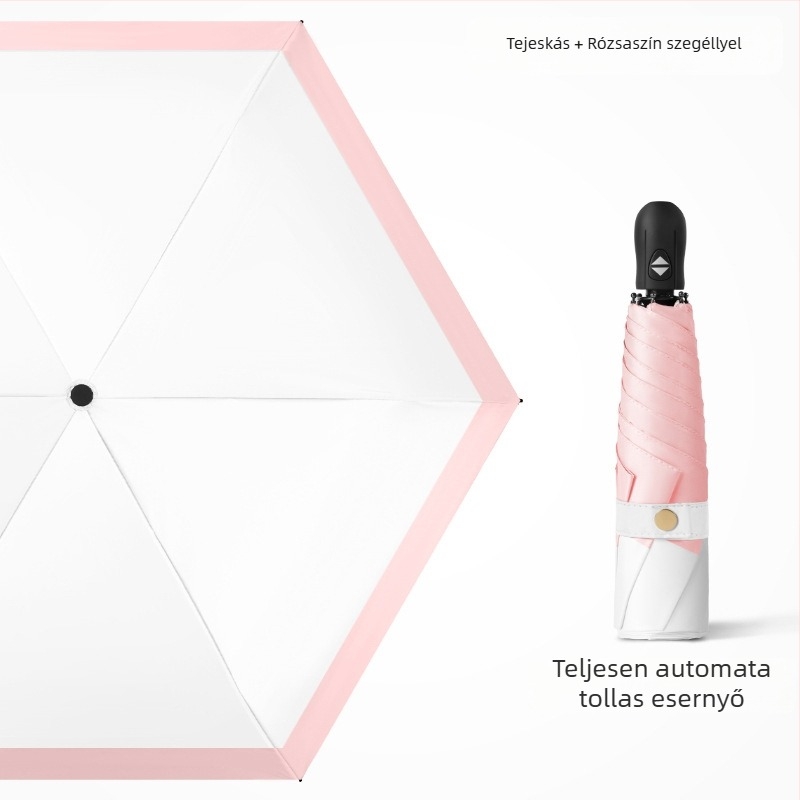 Ultra-light összecsukható esernyő automatikus nyitás, fél-automata zárás, 6 bordás keret ötvözetből, acél tengely, 30D ultra-vékony ragasztott anyag