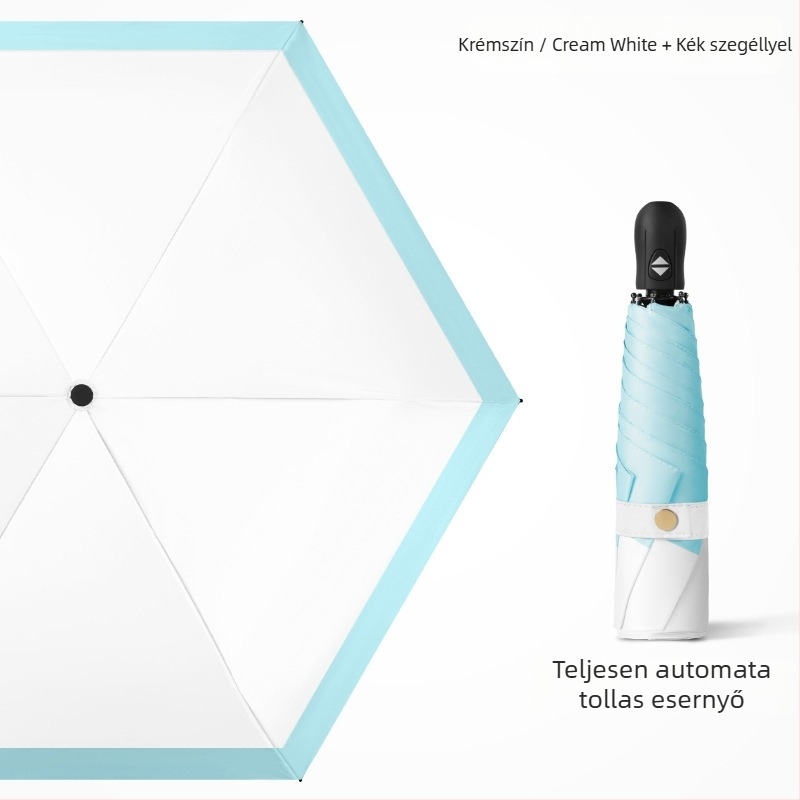 Ultra-light összecsukható esernyő automatikus nyitás, fél-automata zárás, 6 bordás keret ötvözetből, acél tengely, 30D ultra-vékony ragasztott anyag