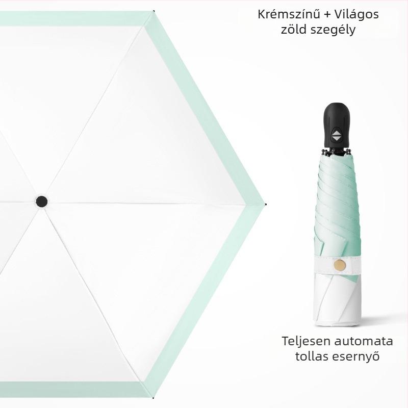 Ultra-light összecsukható esernyő automatikus nyitás, fél-automata zárás, 6 bordás keret ötvözetből, acél tengely, 30D ultra-vékony ragasztott anyag