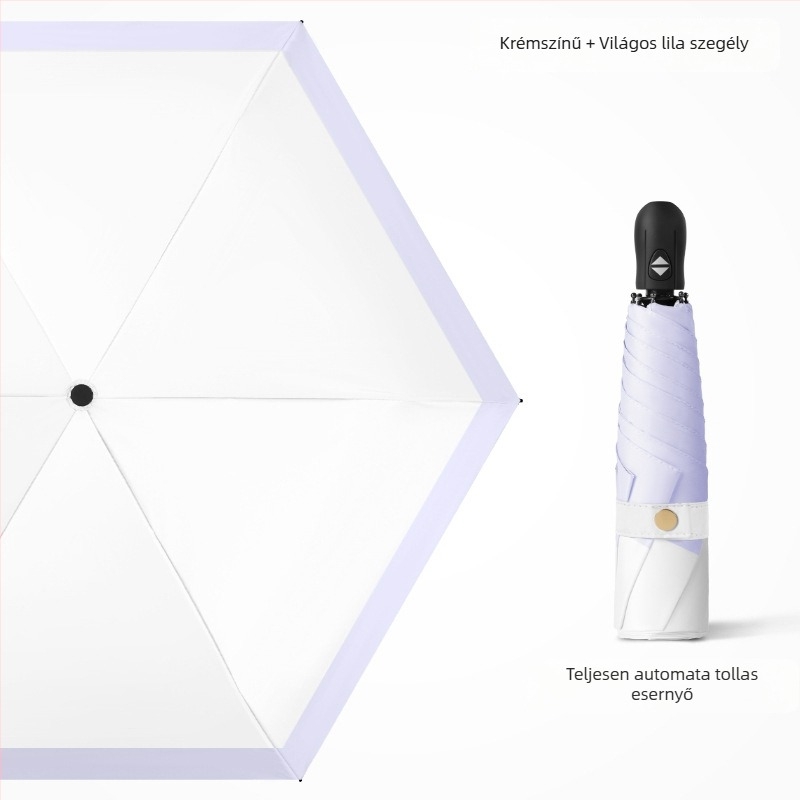Ultra-light összecsukható esernyő automatikus nyitás, fél-automata zárás, 6 bordás keret ötvözetből, acél tengely, 30D ultra-vékony ragasztott anyag