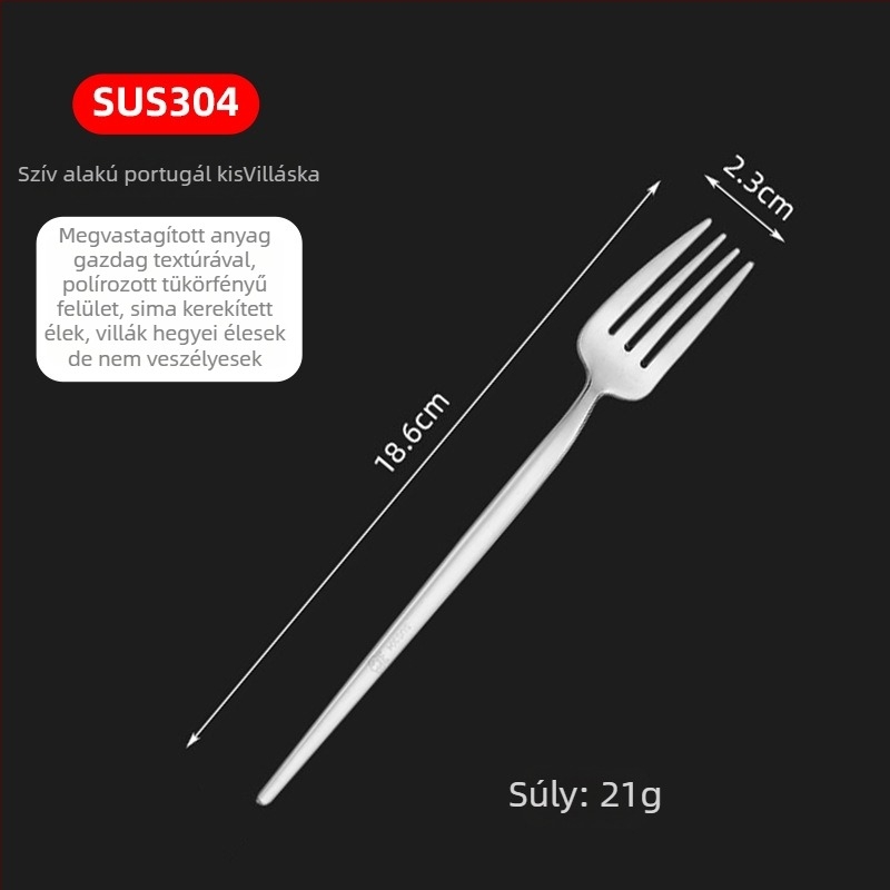 304 rozsdamentes acél kávéskanál készlet – modern minimalista stílus, tükörfényes felület, egyszínű mintázat
